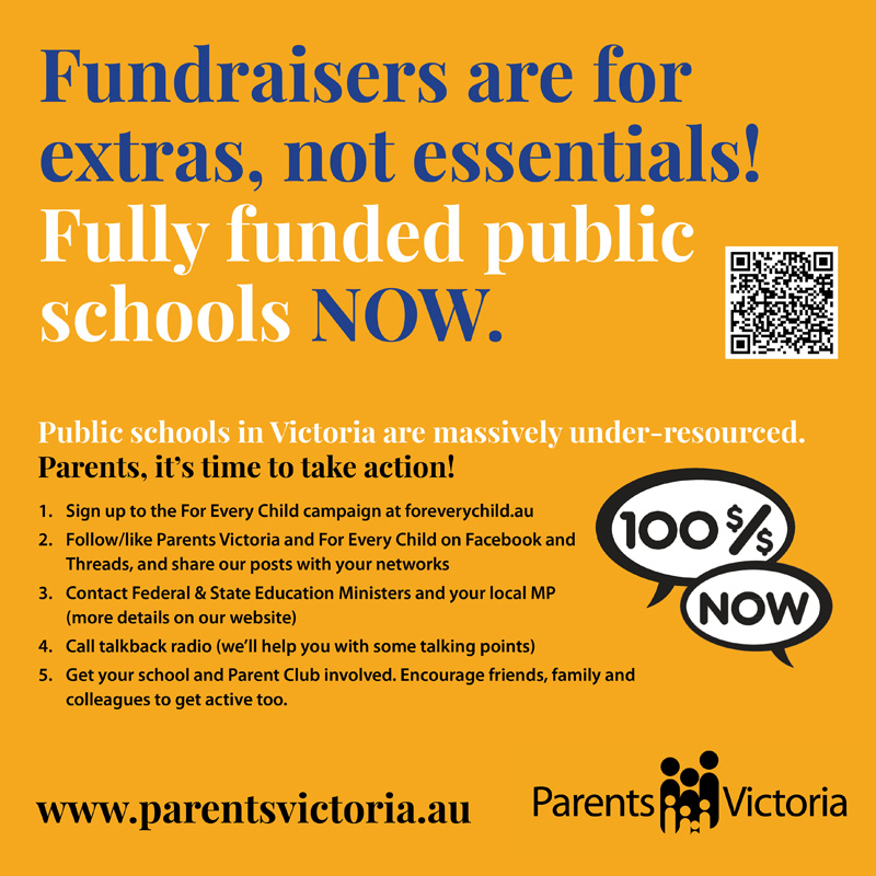 Fundraisers are for extras, not essentials! Fully funded public schools NOW